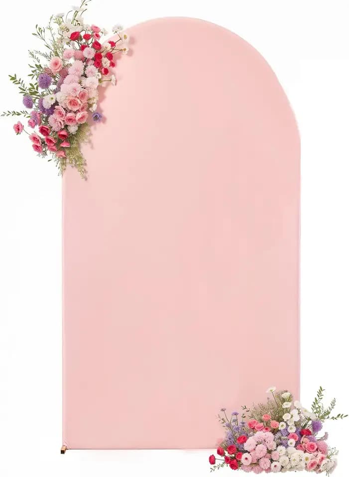Dusty Pink Arch Backdrop Cover 6.6FT, Pink Arch Covers Stretchy Backdrop