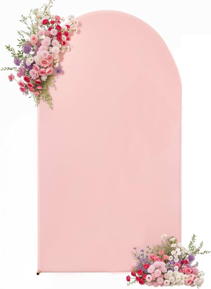 Pink Arch Backdrop Cover 7.2FT Party Wedding Arch Covers Stretchy Backdrop Baby Shower Bridal Shower Birthday Dusty Pink Arch Cover Photo Background Spandex