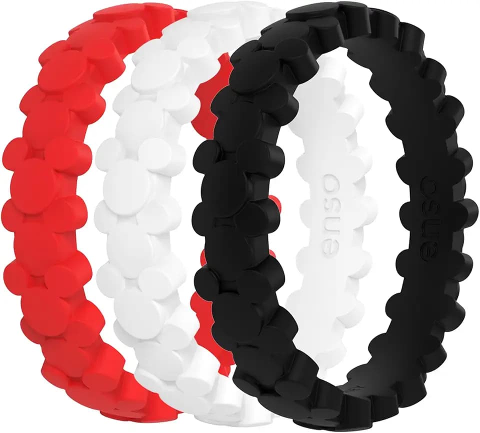 Enso Rings Disney Collection Silicone Ring for Hands – Stackable Classic Wedding Bands – Mickey Mouse & Minnie Mouse Stackable Ring Collection