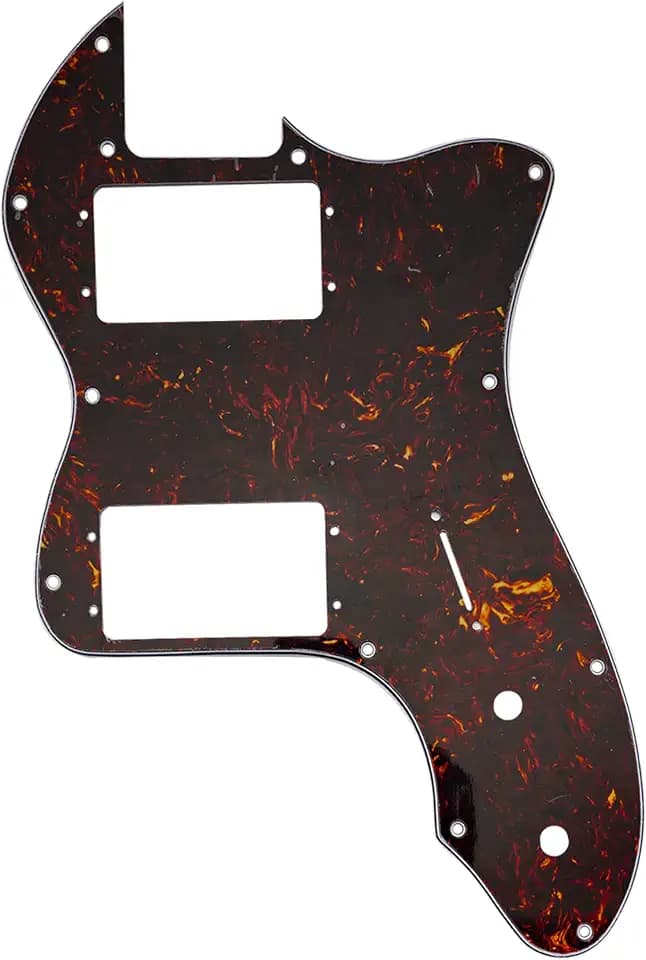 Musiclily Pro 12 Holes Wide Range HH Guitar Pickguard, 4ply Tortoise Shell