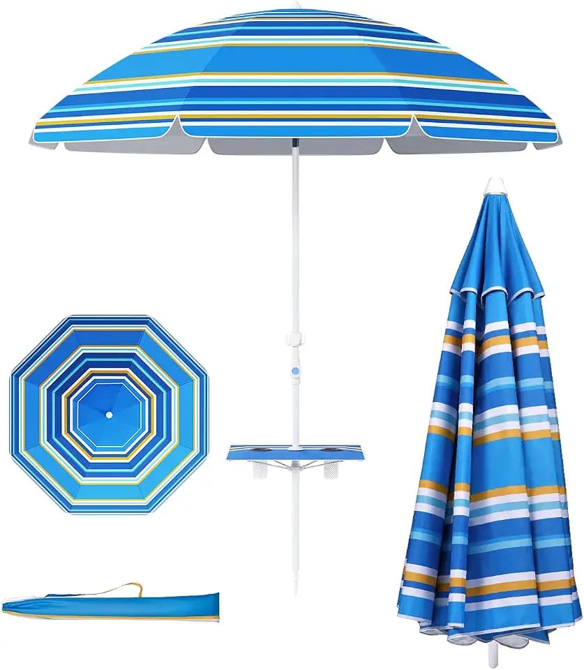 paramondo 7ft Beach Umbrella with Sand Anchor, Summer Carnival