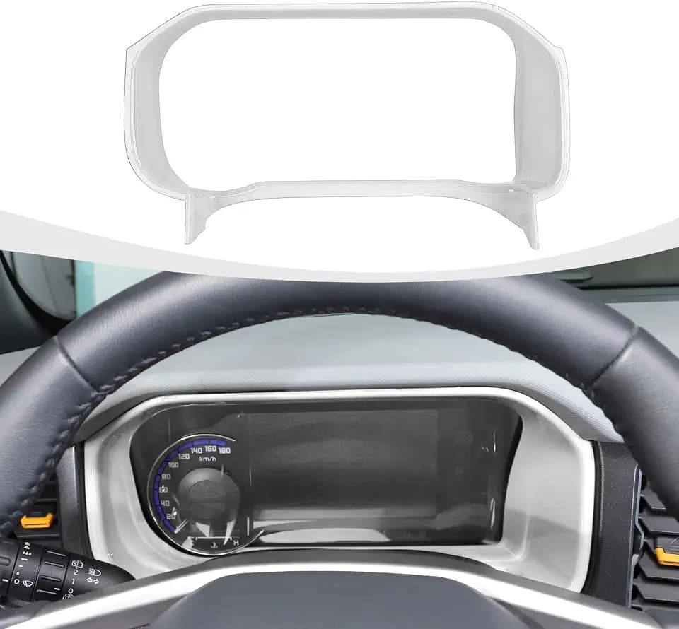 RAZPOY for Bronco Dashboard Panel Trim, Center Control Dash Board Cover Compatible with 2021-2024 Ford Bronco Interior Accessories, White (Not for 2025 Bronco, Not for Sport)
