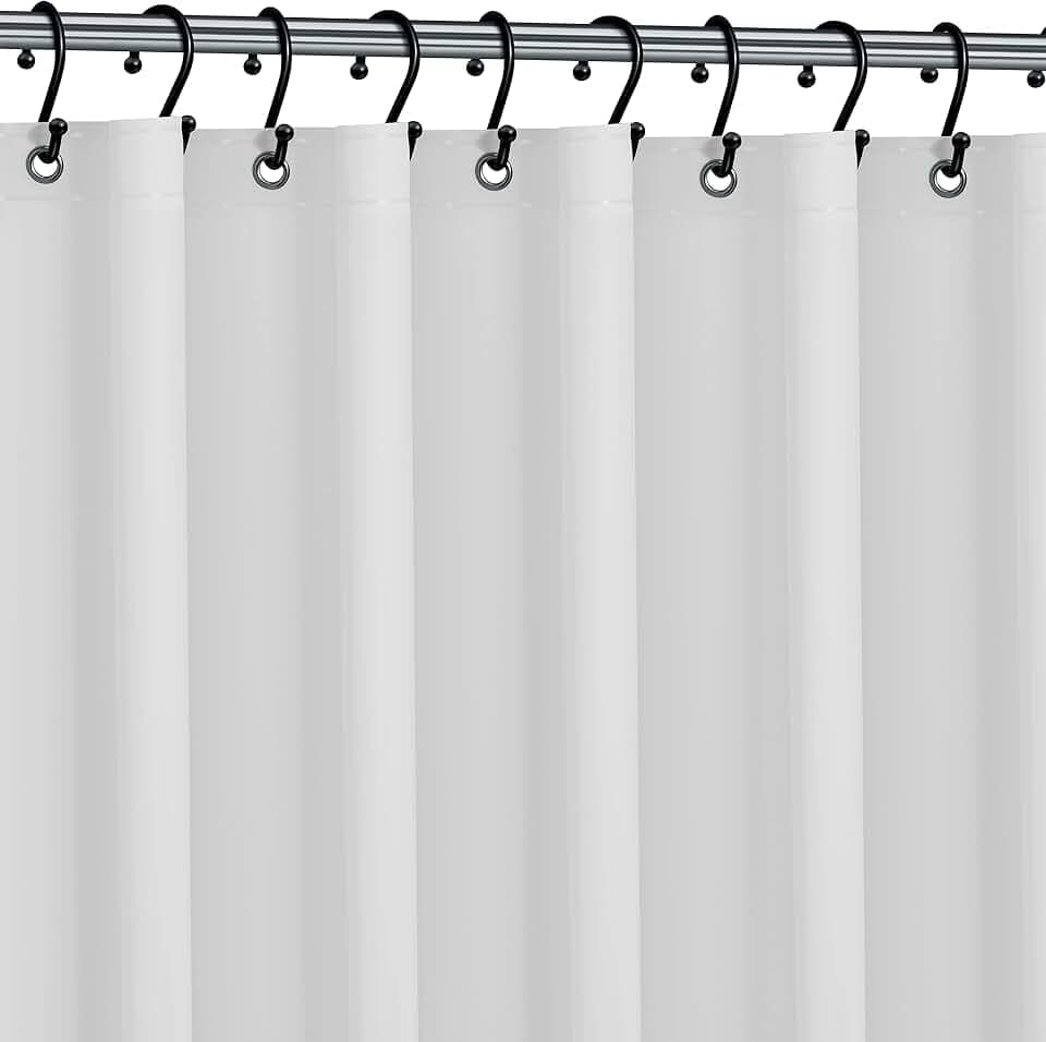 No Smell Shower Curtain Liner 72x72 White- PEVA Plastic Shower Curtain
