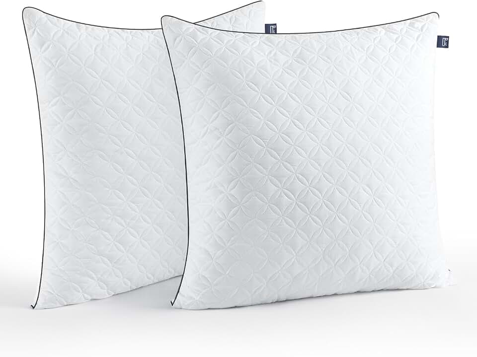 BedStory Kissen Kopfkissen 80x80cm 2er Set, Atmungsaktives Nackenkissen aus 2X1500g Mikrofasern，Waschbare Bettkissen,ko-Tex Zertifiziert