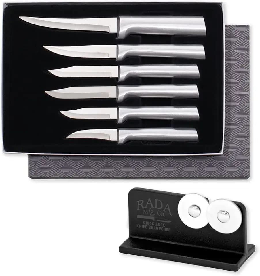 RADA Cutlery All-Star Paring Gift Set (S52) with Sharpener, Silver