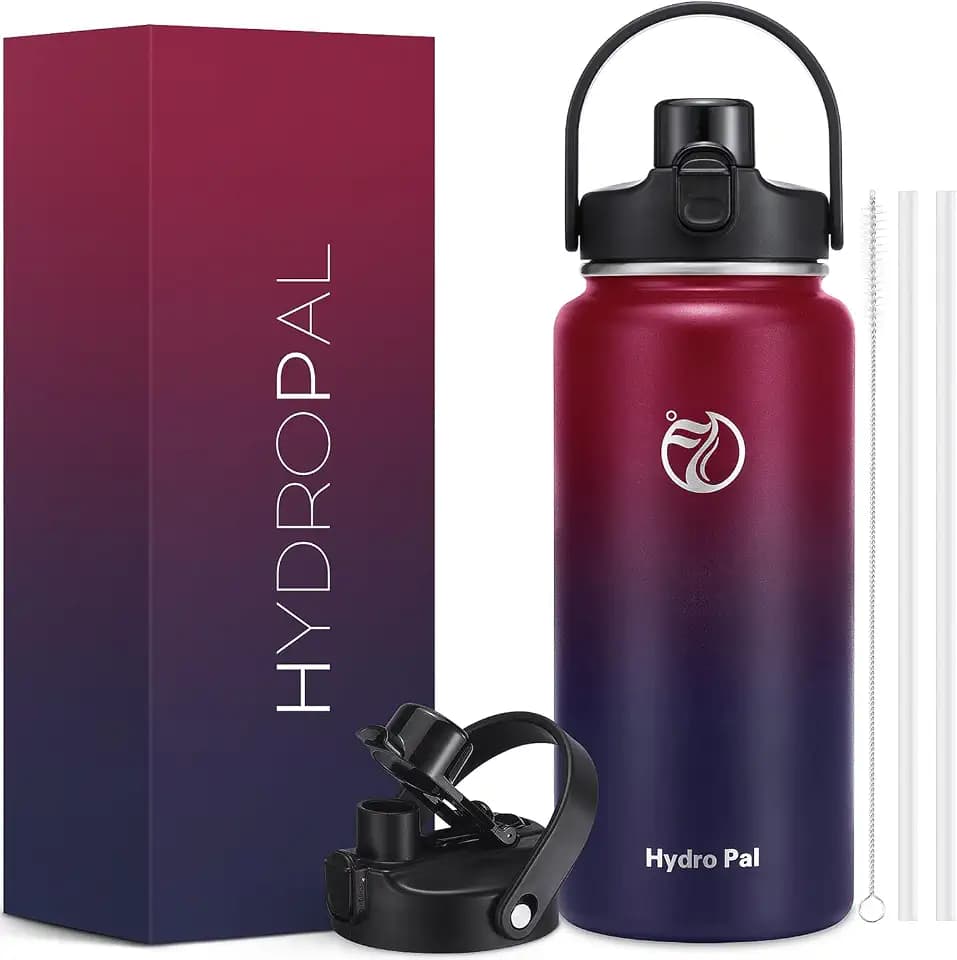 64oz Half Gallon Insulated Water Bottle with 2-in-1 Lid (Chug & Straw)