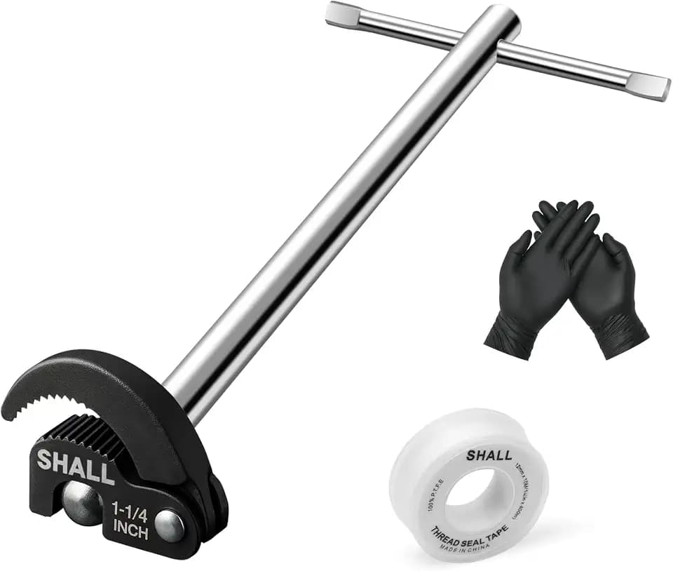 Shall Waschbeckenschlüssel, 27,9 cm (11 Zoll), verstellbarer Spültischschlüssel, vollständig poliert, mit 3/8 Zoll bis 1-1/4 Zoll (10-32 mm) Backenkapazität für schwer erreichbare Stellen