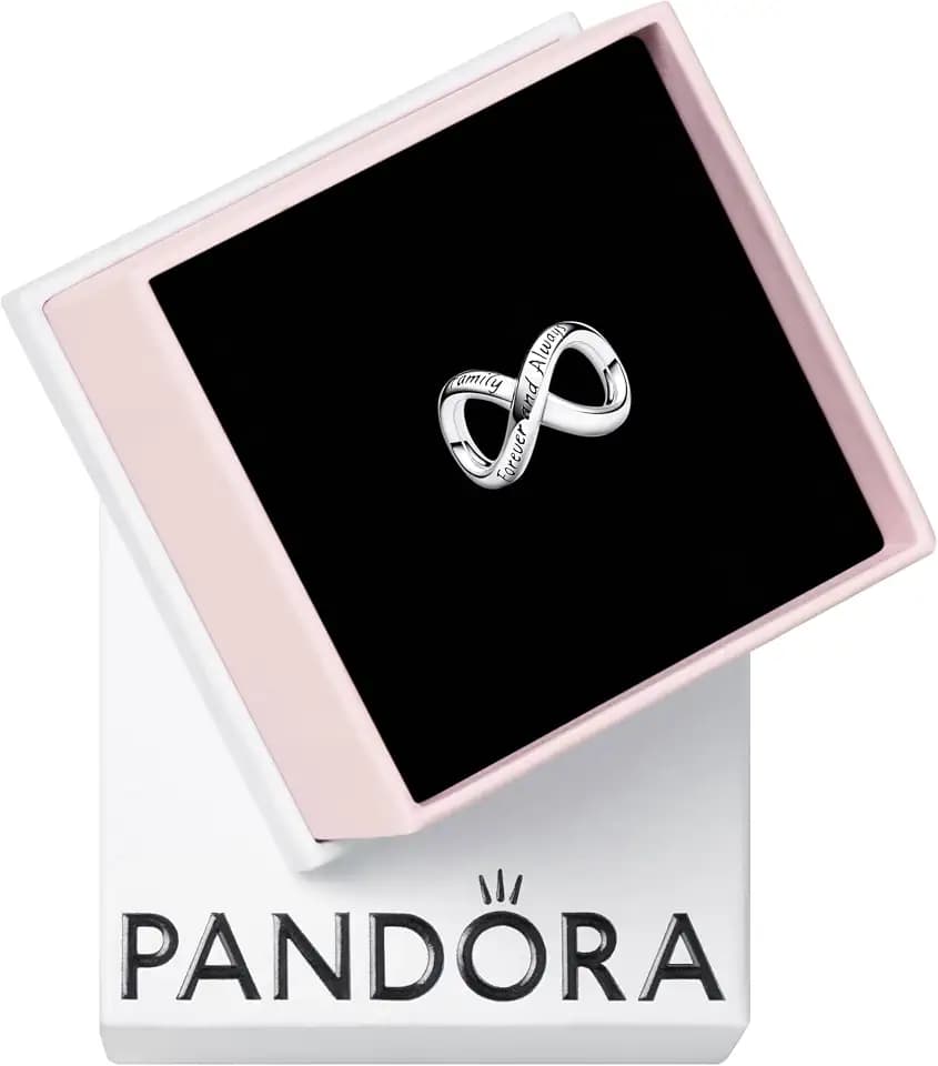 Pandora Moments Anhänger Ewigkeit, Scheibe und Herz, Sterlingsilber, mit klarem Cubic Zirkonia