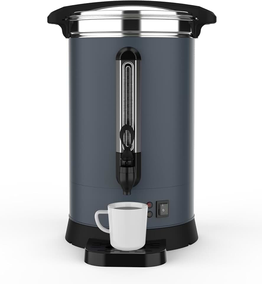 120 Cup Coffee Urn, 18L/4.8Gal Large Capacity Stainless Steel Hot Beverage Dispenser, Fast Brew Rapid Extraction, Auto Temperature Control Faucet, Commercial Hot Water Urn for Party Buffet Catering