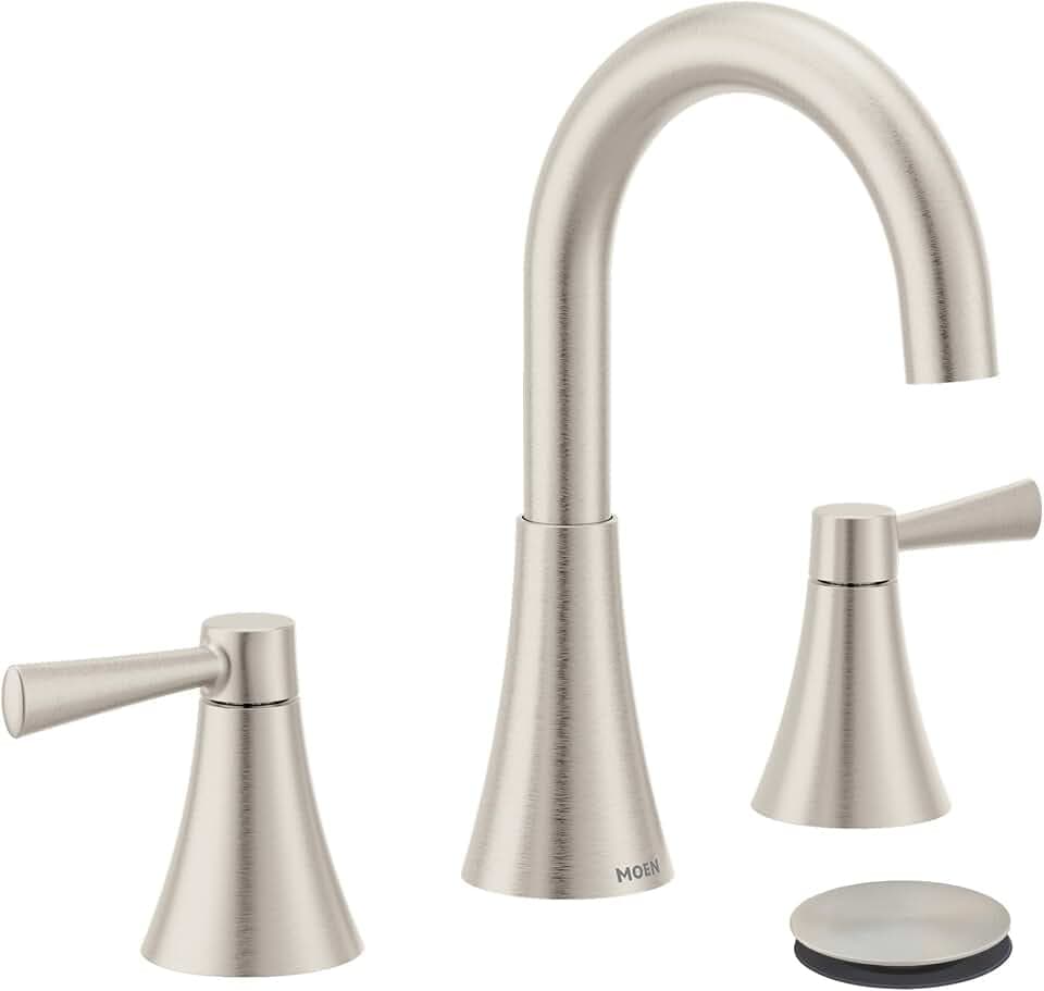 Moen 84023SRN Ronan 2-Handle Widespread Bathroom Faucet, BN