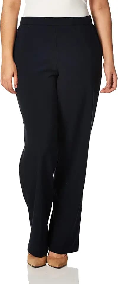 Briggs New York Women’s Pull On Dress Pants Work Business Casual Slacks Tummy Control Straight Leg Trousers with Pockets