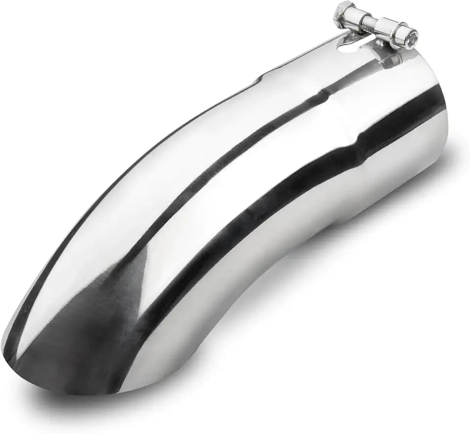 Vurkcy 4 inch Inlet Curved Exhaust Tip, 4" Outlet 12" Overall Length