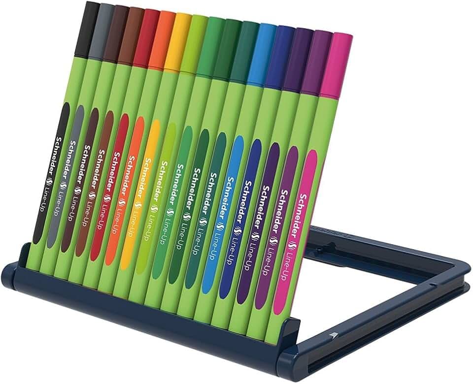 Schneider Line-Up Fineliner (Strichstärke 0,4 mm, aus biobasiertem Kunststoff, ausgezeichnet mit Der blaue Engel) 16 Stück, sortiert
