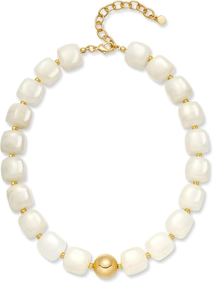 Colorful Chunky Beaded Necklace for Women Trendy Summer Jewelry