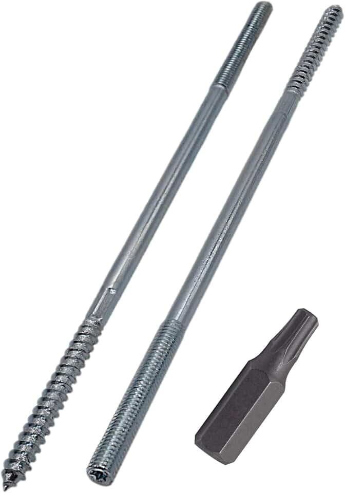 SKIR'CO (20 Stück) Stockschrauben M8 x 220 mm, Dübelschrauben mit Doppelgewinde, Doppelkopfschrauben