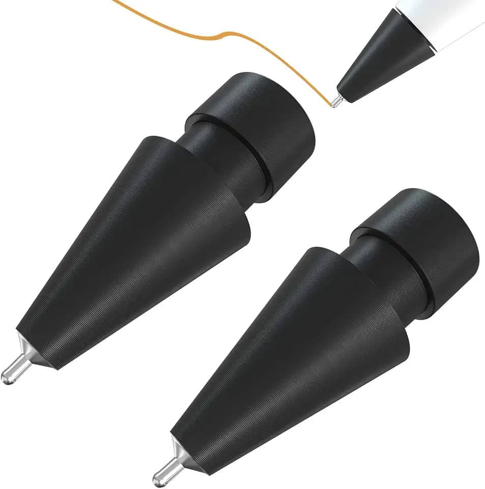Upgraded Pencil Tips fits for Apple 2nd 1st Gen iPad Pro Pencil,0.78mm No Wear Out Fine Point Precise Control Apple Pen Tip,Longer Tips High Strength Material,Black