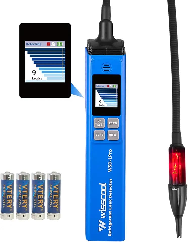 WISSCOOL HVAC Refrigerant Freon Leak Detector with Alarm Color LED