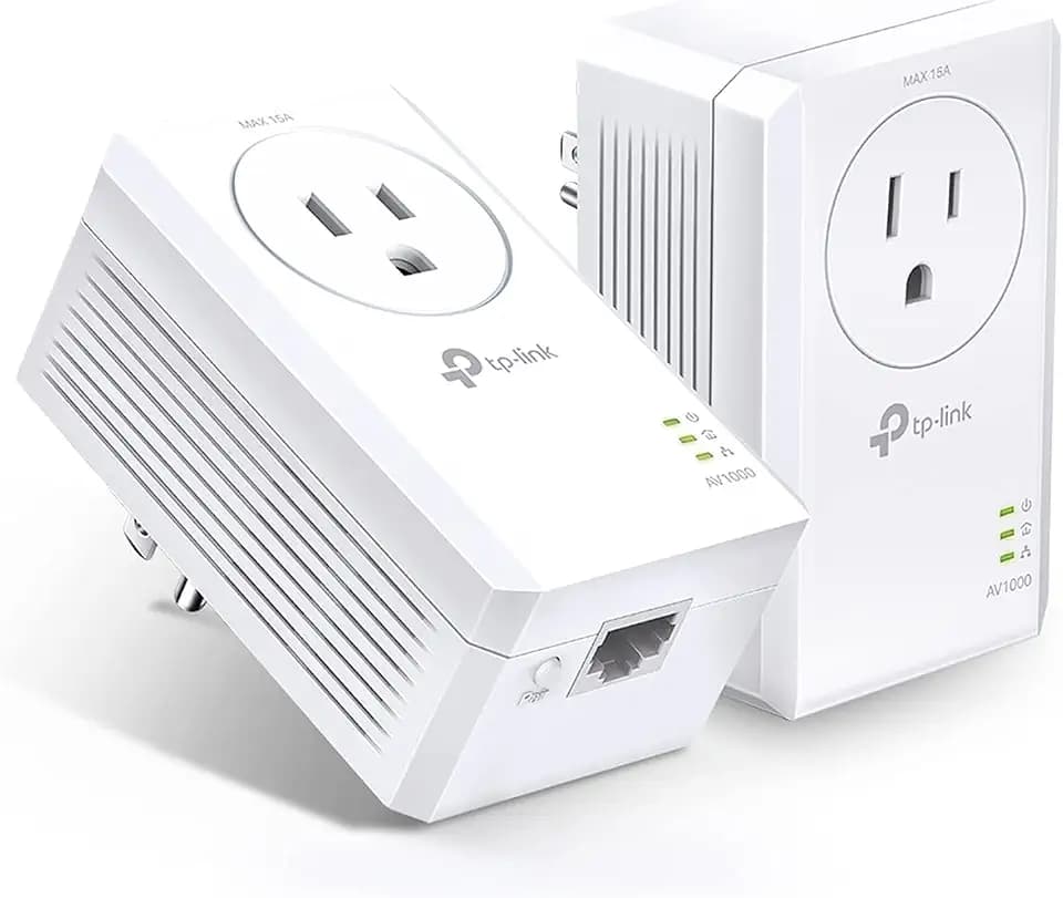 TP-Link AV1000 Powerline Ethernet Adapter Kit - Passthrough, Gigabit Port