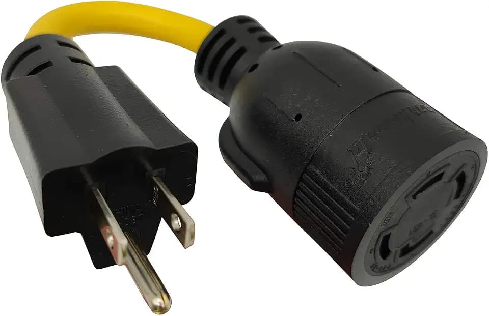 Parkworld Adapter Cord NEMA 5-15 Male Plug to Locking L14-30 Female Receptacle (8 inch)