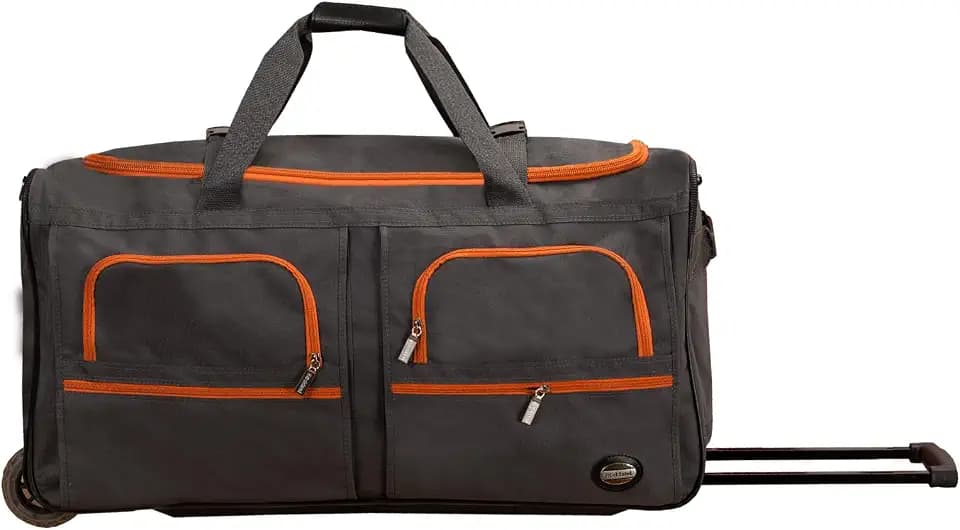 Rockland Rolling Duffel Bag, Black, 22"