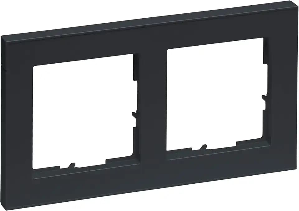 LEGRAND, SEANO+ 2-fach Rahmen, halogenfreies Thermoplast, nachhaltige Produktion und Verpackung, Farbe: Anthrazit lackiert, 765482
