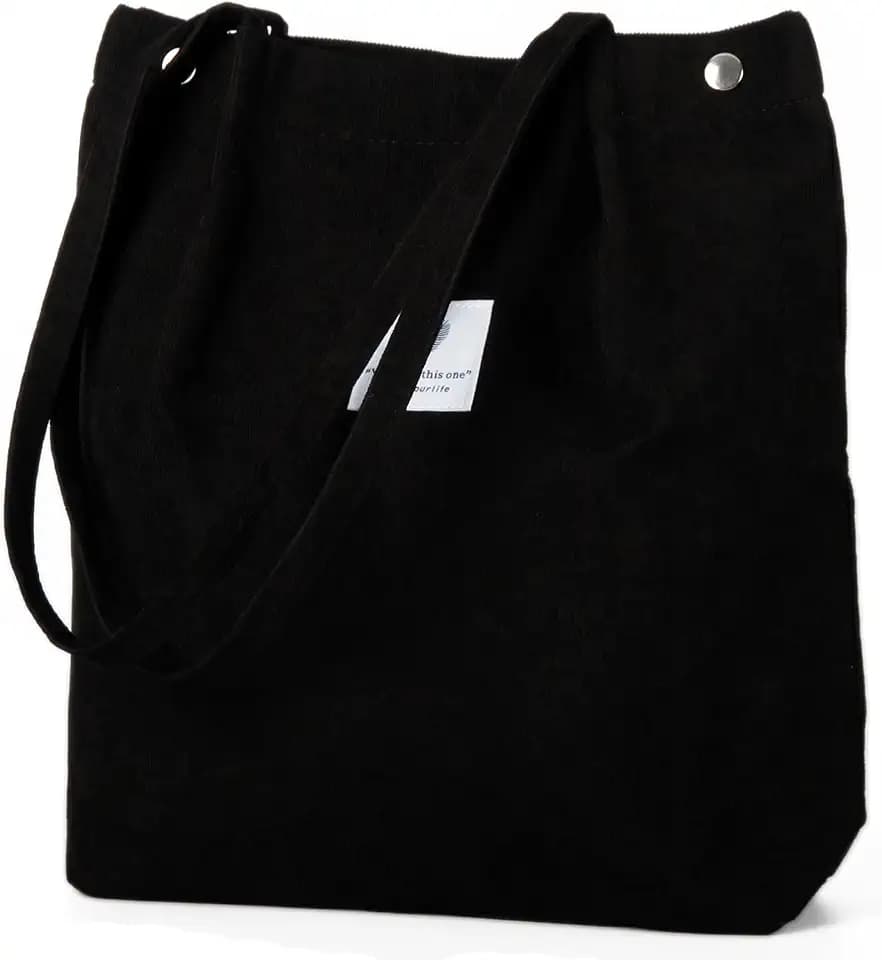 Corduroy Tote Bag Cute Tote Bags for Women Shoulder Bag with Inner Pocket for Work Beach Travel and Shopping Grocery
