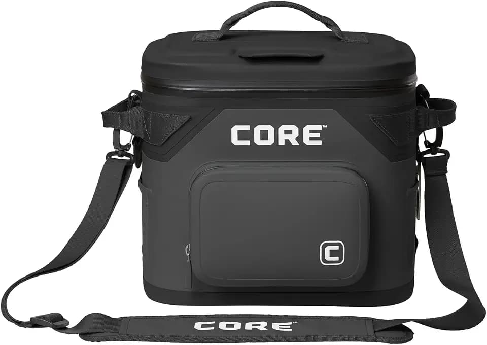CORE Magnetic Leak Proof Soft Cooler with Waterproof Zipper | Insulated Bag Portable Ice Chest Box | Best Soft Cooler for Food & Beverages for Tailgating, Car Camping, Travel, and Family Beach Picnics