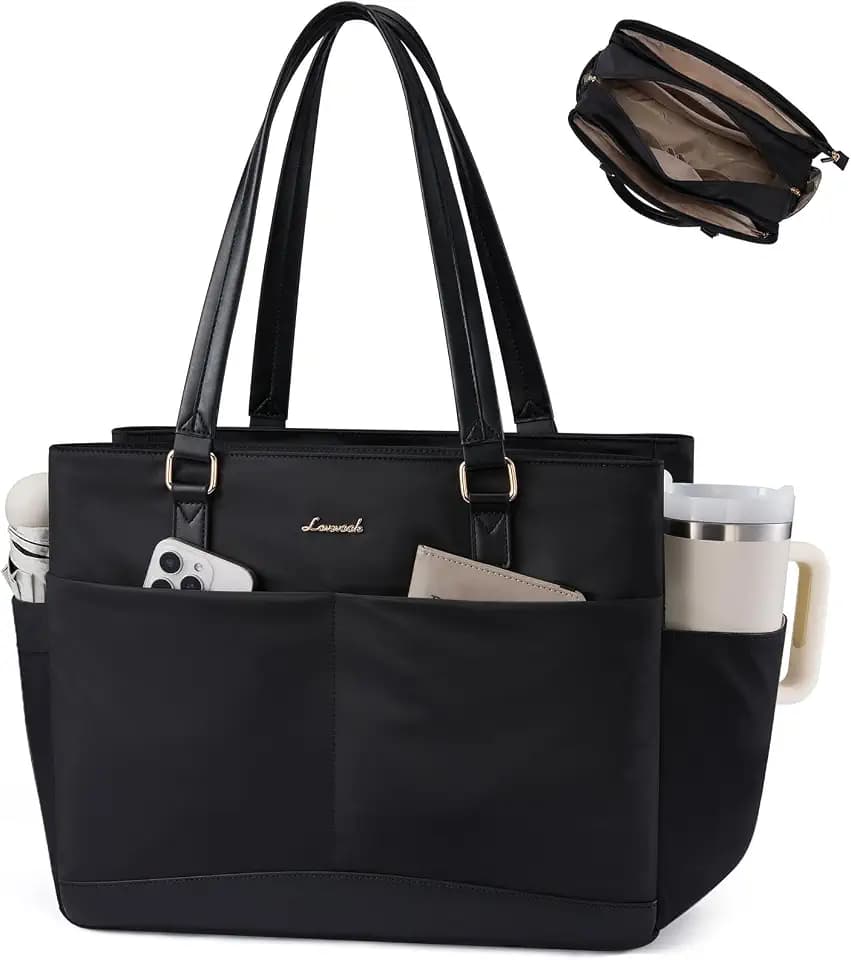 LOVEVOOK Work Tote Bag for Women with 40oz Large Cup Holder