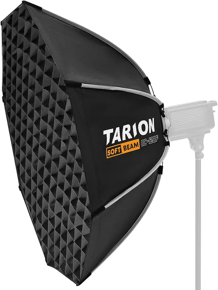 TARION Fotografie Softbox mit Bowens Halterung: 120cm Faltbare Quick Release Softboxen mit Glitter achteckige Soft Box für Studio Photography Video Blitz Licht SOFTBEAM(OC-120F)