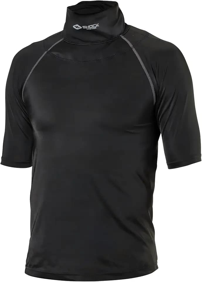 Shock Doctor Youth Boys Compression Shirt with Neckguard for Hockey. Long Sleeves with Integrated Neck Guard. for Youth Boys