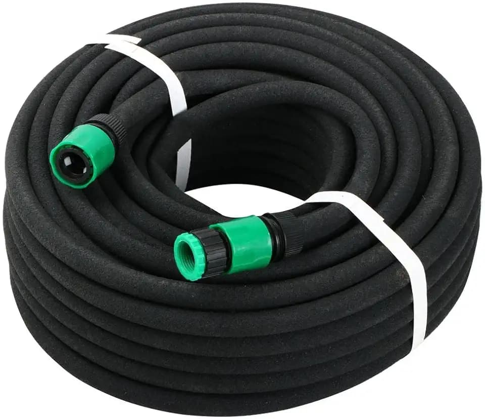 Yaheetech Perlschlauch 30 m × 16 mm Tropfschlauch mit Verbindern Schwarz