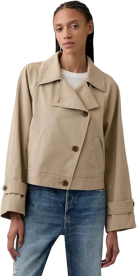 GAP Women's Cropped Trench Coat
