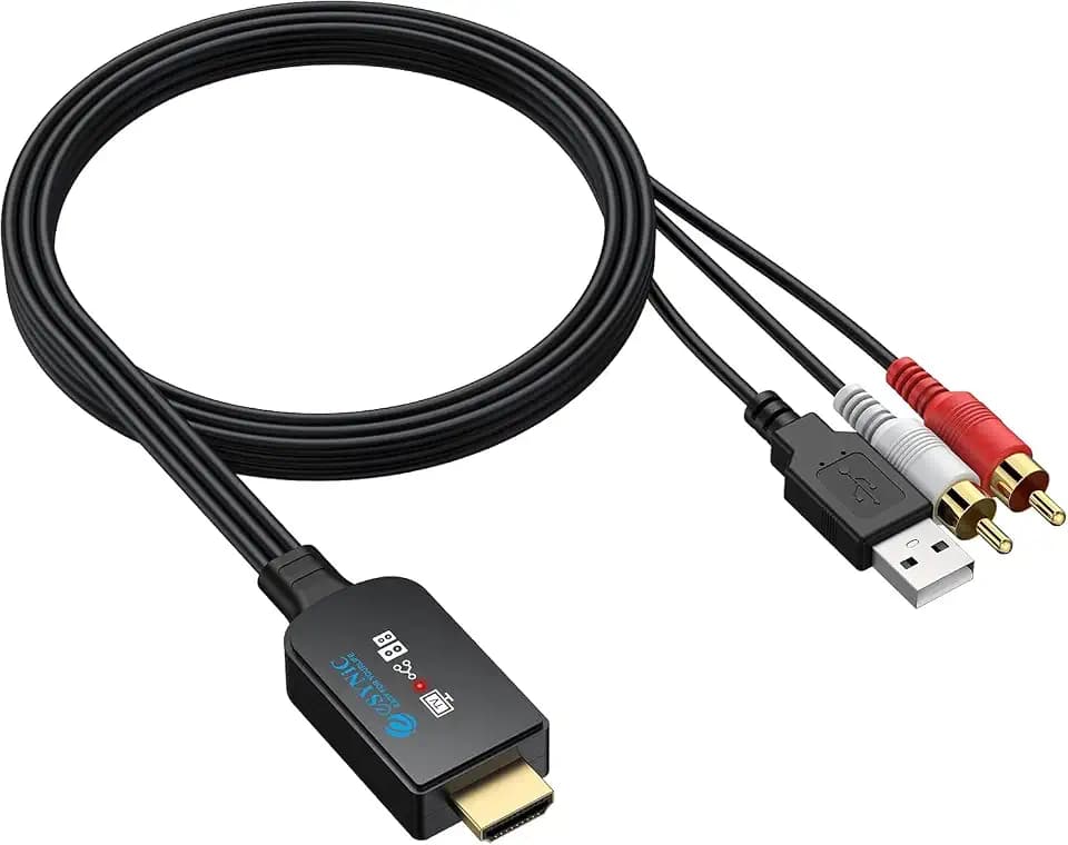 eSynic eARC/ARC zu Optisch Audio Kabel 1,5 m All-in-One HDMI ARC Adapter mit integriertem Audio Extractor 192 kHz/24 Bit Dolby Digital & DTS 5.1 Plug & Play für TV zu Soundbar Heimkino Funkkopfhörer