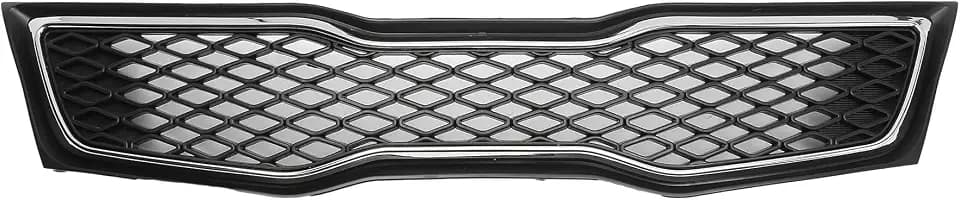 X AUTOHAUX Front Upper Hood Bumper Grille Grill for Kia Optima 2011-2013 Front Upper Bumper Kidney Grille Grill Prismatic Black Chrome Silver Tone