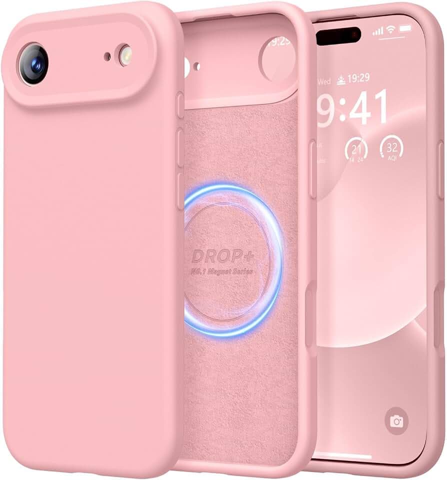 LOVE 3000 Magnetic for iPhone Air Case Premium Silicone, Pink Sand
