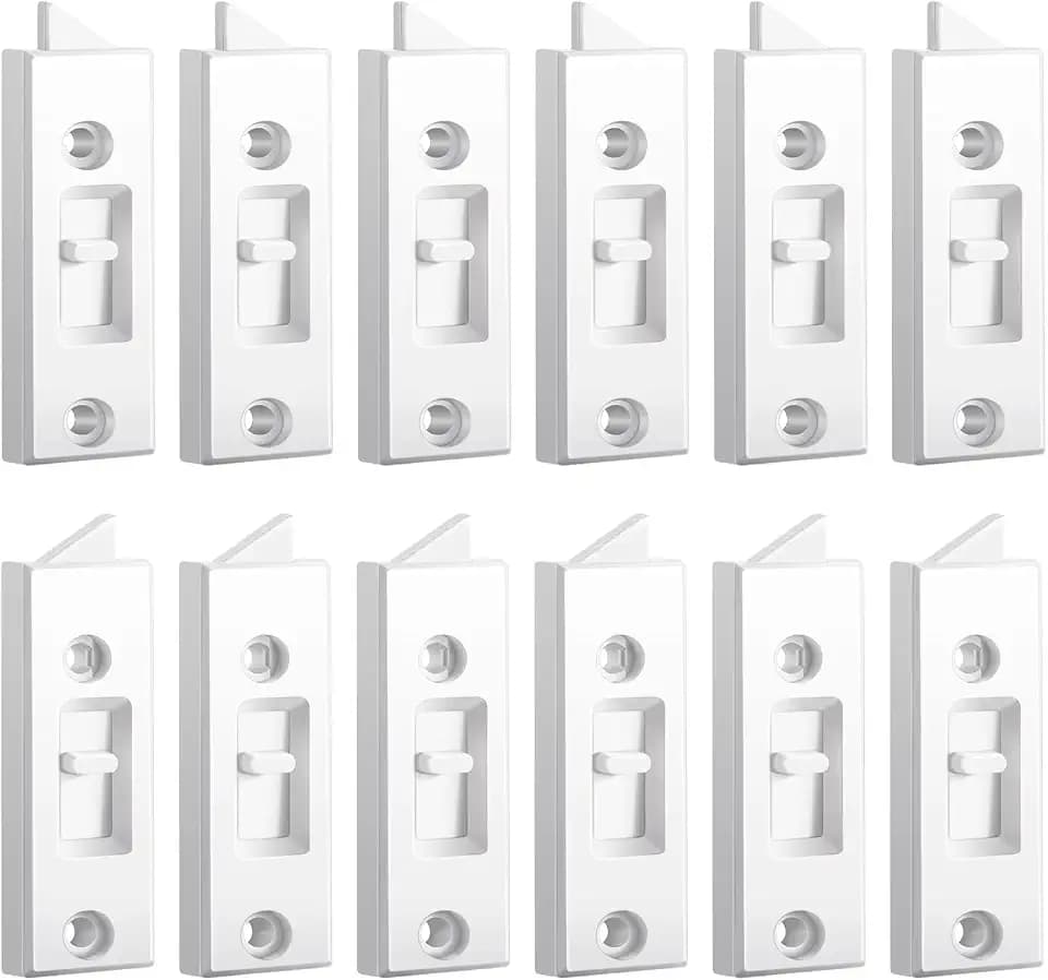 Honoson 12 Pcs Window Latch Locks Window Parts Hardware Tilt Latch Plastic