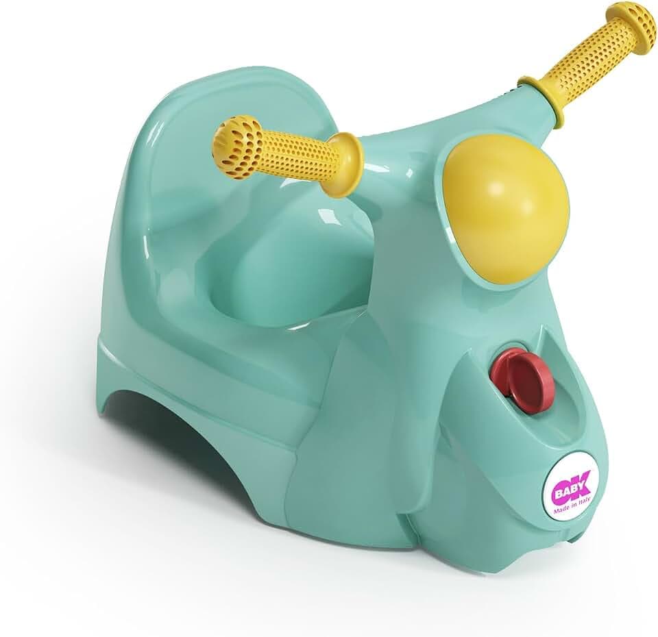 OKBABY Scooter-Töpfchen mit Lenker - Interaktive Geräusche - Weich und komfortabel - Tragbares und wiederverwendbares Töpfchen - Toilettentrainingssitz für Kleinkinder und Kinder - Hellblau