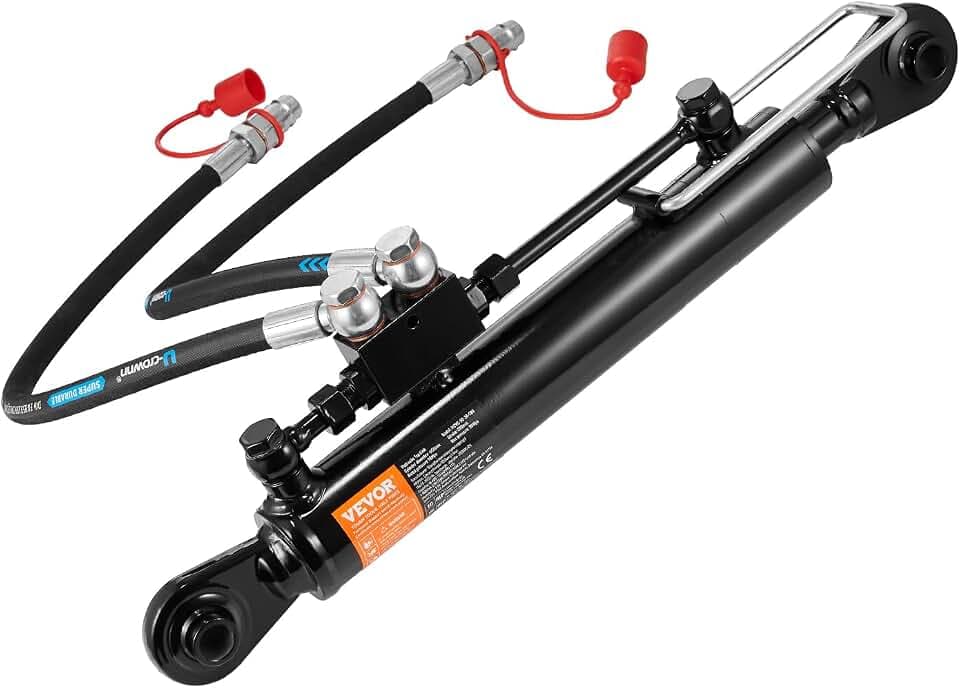 VEVOR Hydraulic Top Link Cat.1-1 (11 in, 20-7/8~31-7/8 in), Hydraulic Cylinder with 2 Hoses & G3/8" Check Valve