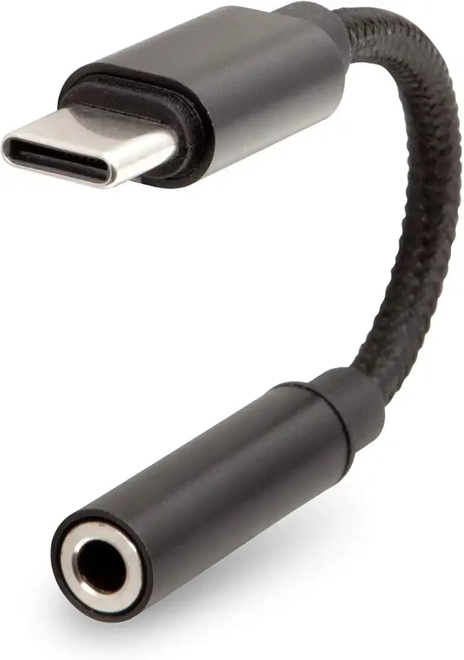 Realm USB C to 3.5mm Headphone Jack Adapter - Black (RLMA9BK)