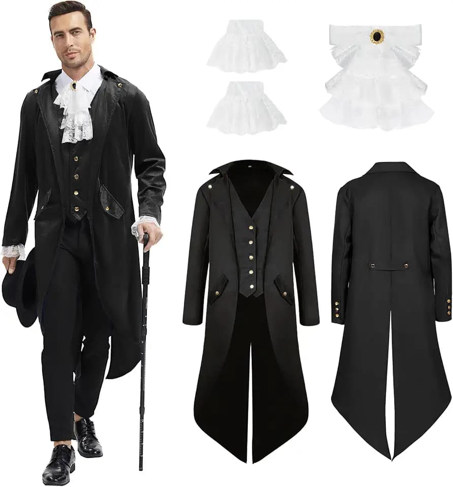 Mittelalter Steampunk Herren Jacke Gothic Prinz Frack Uniform