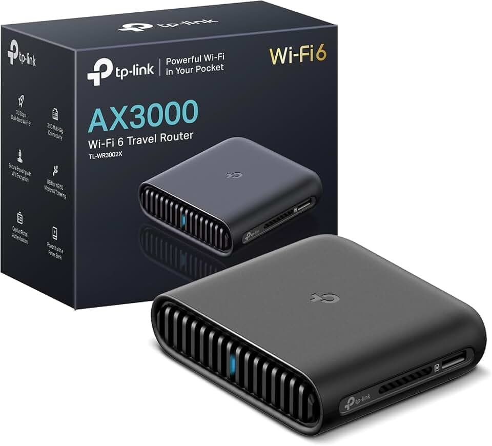 TP-Link Roam 6 AX3000 Dual-Band Wi-Fi 6 Travel Router (TL-WR3002X)