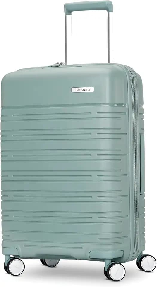 Samsonite Elevation Plus - Carry-On Hardside Luggage - Scratch Resistant Polypropylene Shell, RightHeight™ Adjustable Handle, Integrated AirTag Holder, TSA Lock, WetPak™ Compartment - Cypress Green