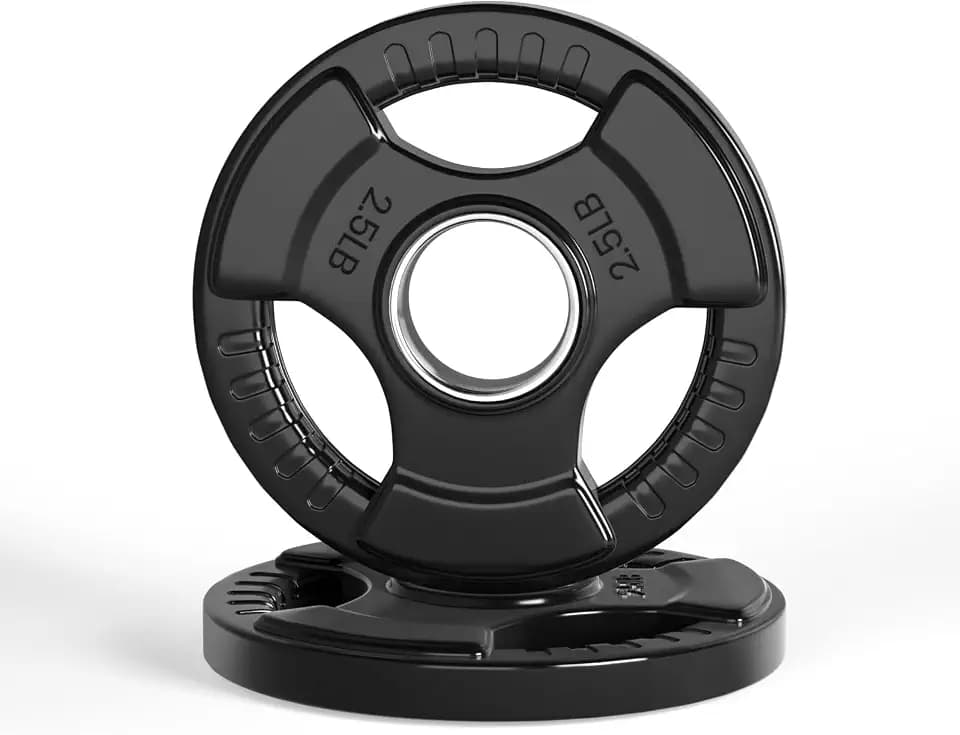 LIONSCOOL 2-Inch Olympic Rubber Grip Weight Plates, Cast Iron, 2.5-45 LB