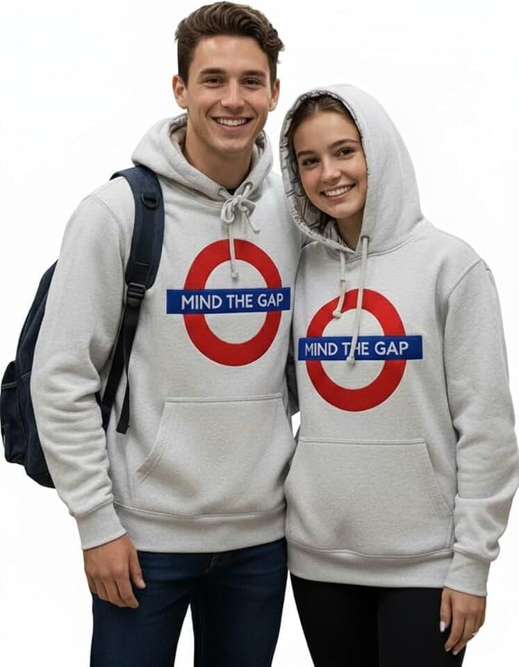 Lizenziertes Unisex-Kapuzen-Sweatshirt Mind the Gap™ Chainstitch Embroidered Colour Ash Grey