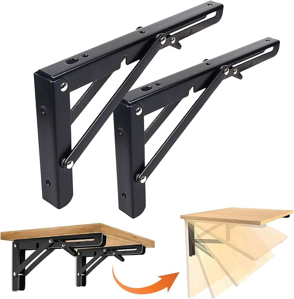 LeapBeast 350mm Klappkonsole Schwerlast, 2Stück Schwerlast Scharniere Klappbar, Klappregalhalterungen, Edelstahl Wandregal Klappbar, für Küche, Büro, Grill, Zuhause, Küche, Tisch, Wand
