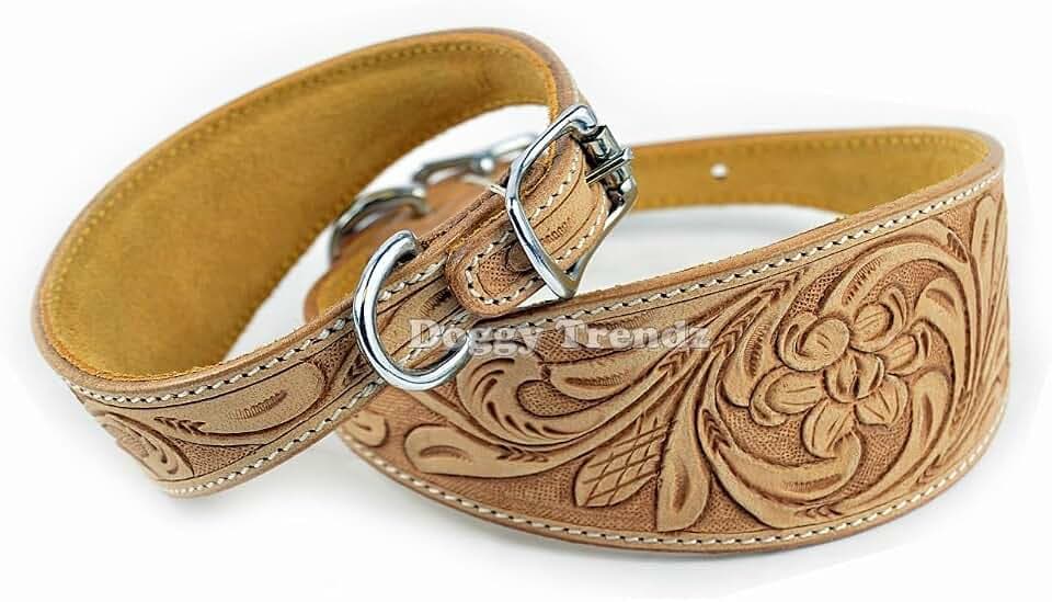 Avon Pet Products, luxuriöses Hundehalsband, handgefertigt, Naturleder, für Rennhunde/Jagdhunde