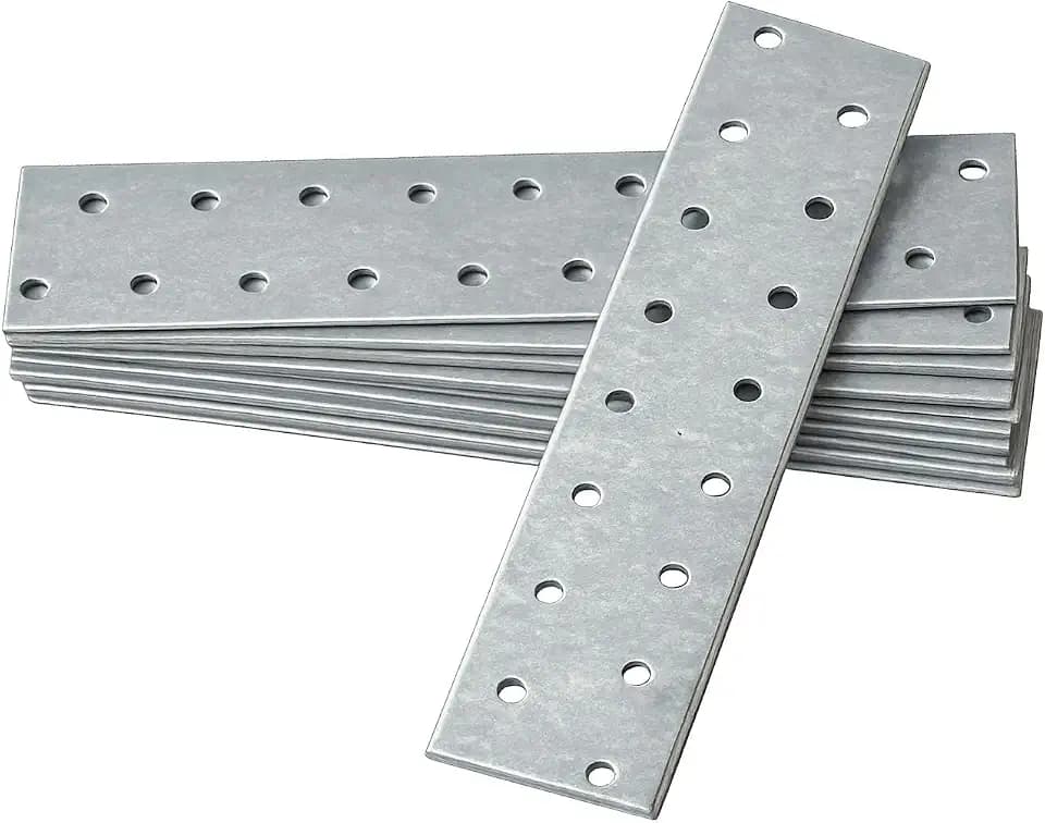 10 x Lochplatten (160 x 40 x 2) Flachverbinder Holzverbinder Verbindungsplatte Verbinder, Silber Verzinkt