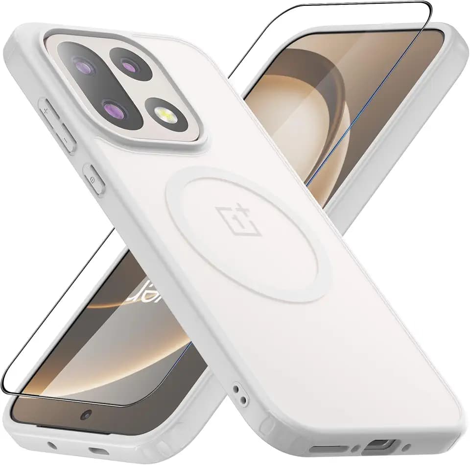 Schutzhülle für Oneplus 15, [harte mattierte Rückseite aus Polycarbonat + weicher TPU-Stoßdämpfer] [unterstützt kabelloses Laden], schlanke Passform, stoßfeste Schutzhülle mit