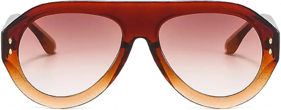 Popular Fashion Pilot Sunglasses Women Shades UV400 Retro Rivets Decoration Gradient Trending Men Round Sun Glasses