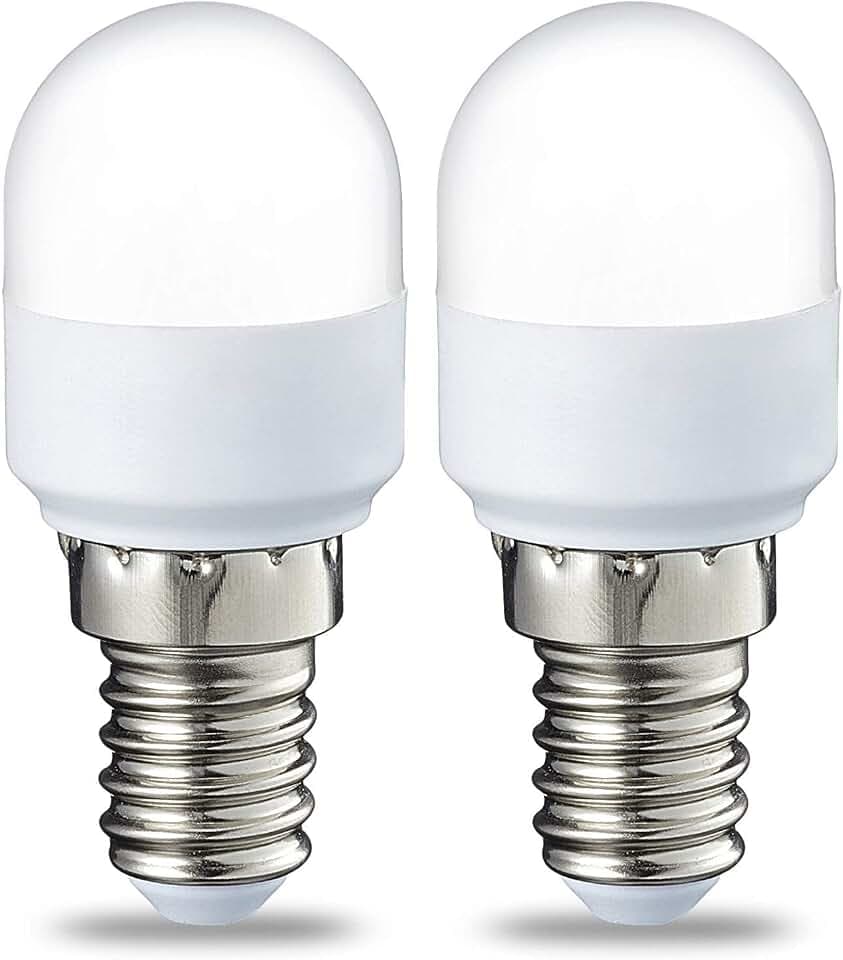 Amazon Basics LED-Leuchtmittel, E 14, T25, Kühlschrank-Leuchtmittel, 1.7W (entspricht 15-W-Glühbirne), Warmweiß, nicht dimmbar, 2 Stück